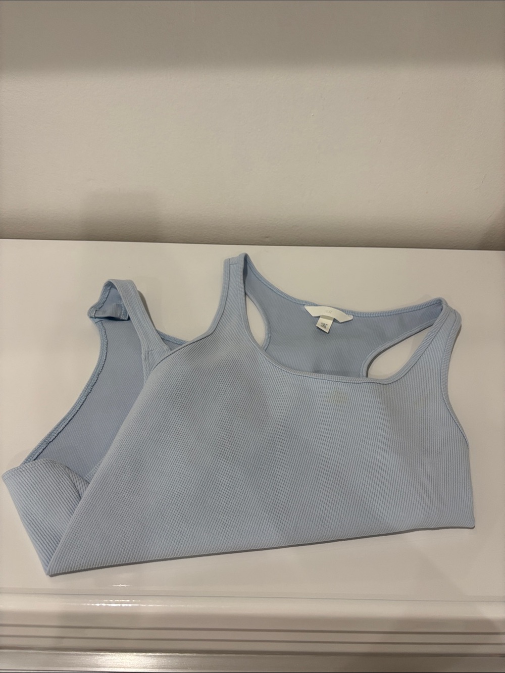 Women’s Light Blue Ribbed Racerback Bodysuit